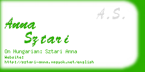anna sztari business card